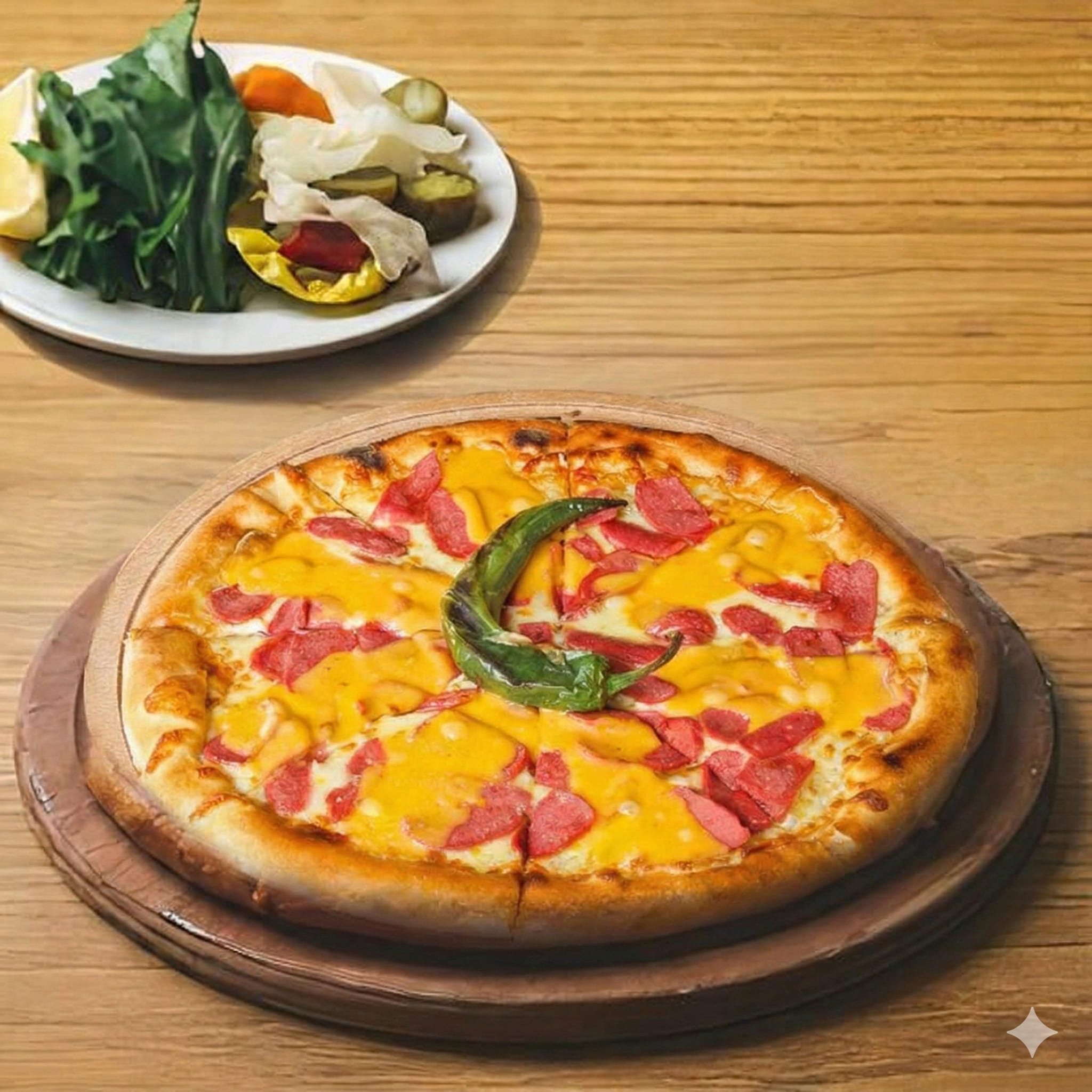 Yuvarlak Sosisli Cheddar Peynirli Pide